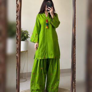 Mirror Work Farshi Shalwar Dress